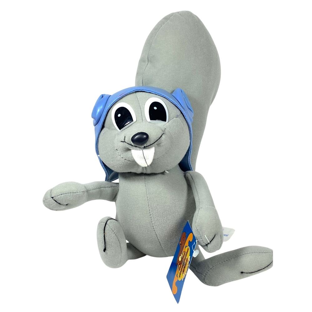 Rocky & Bullwinkle Flying Squirrel Stuffed Animal Plush Aviator Hat Hang Tag